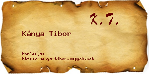 Kánya Tibor névjegykártya